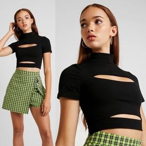 Tiger mist cut out turtle neck top